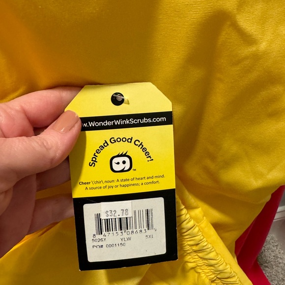 WonderWink Origins Women's Drawstring Flare Leg Scrub Pants-5026 5x 5XL Yellow - Picture 10 of 10